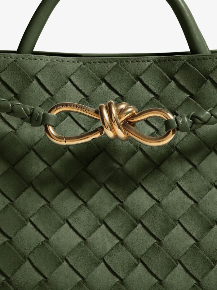 Bottega Veneta Small Andiamo Suede Handbag With Intrecciato Motif