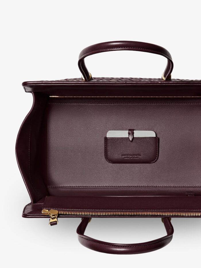 Bottega Veneta Small Leather Tote Bag With Intrecciato Motif