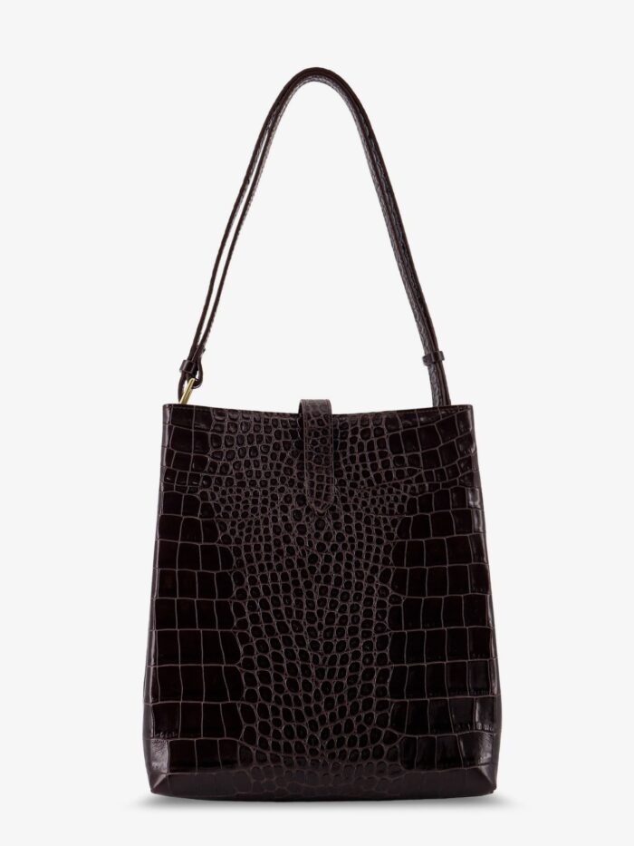 SOEUR Bello Leather Shoulder Bag With Croco Effect