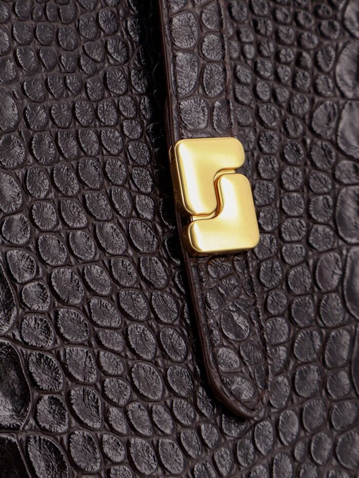 SOEUR Bello Leather Shoulder Bag With Croco Effect