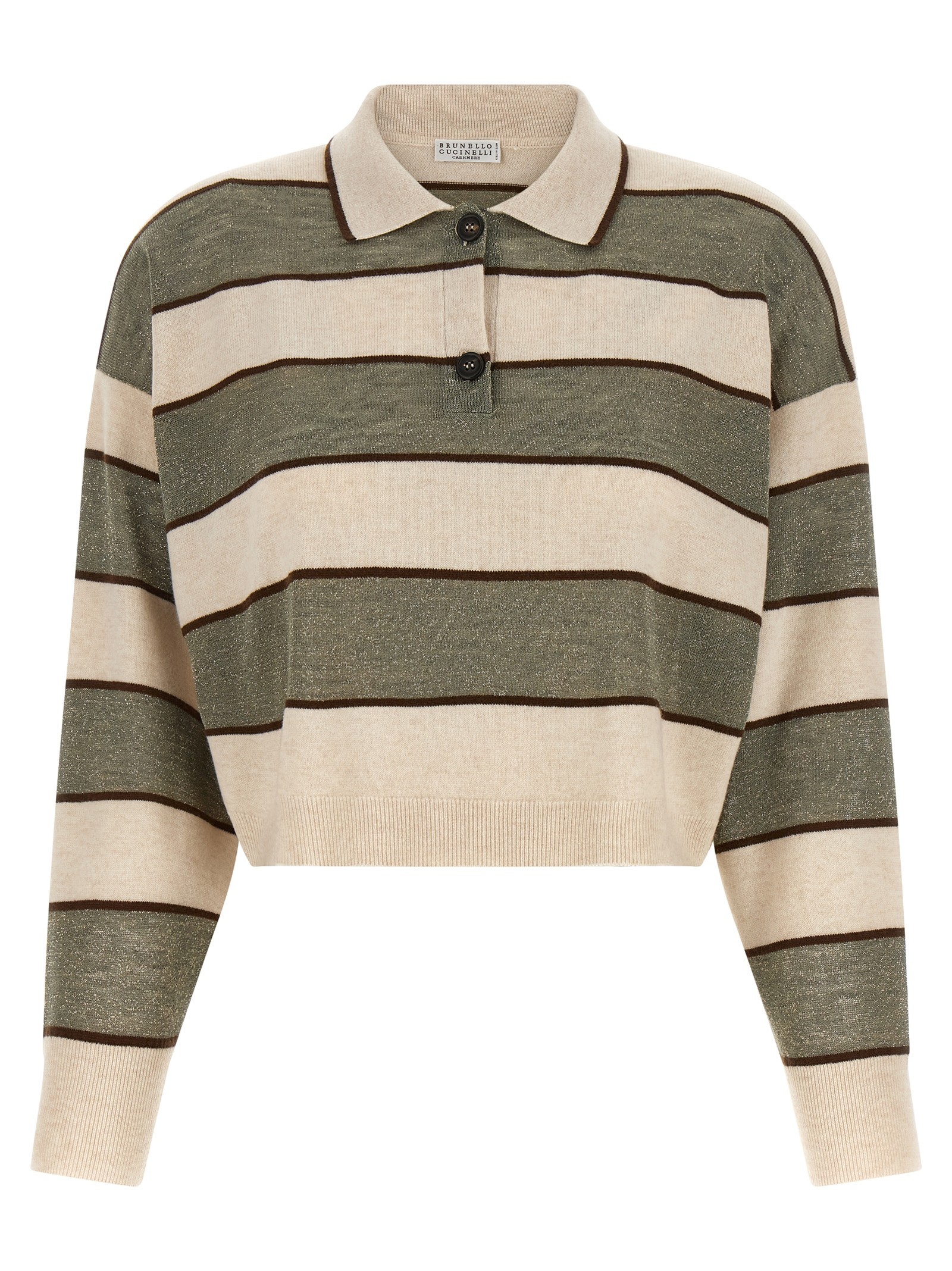 Brunello Cucinelli 'Sparkling Stripes' Polo Shirt