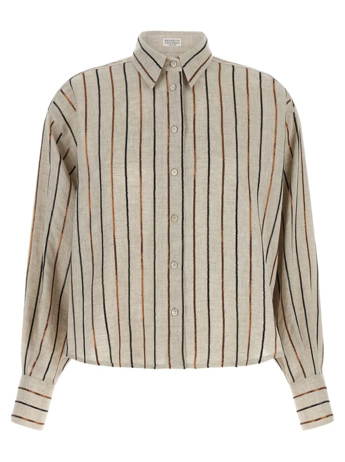 brunello cucinelli 'sparkling stripes' shirt Brunello Cucinelli 'Sparkling Stripes' Shirt