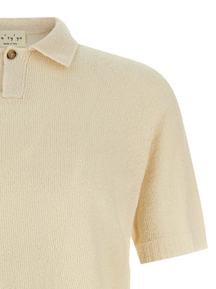 MA'RY'YA Spongy Effect Polo Shirt
