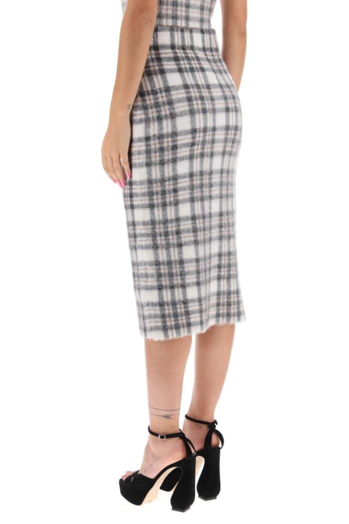 Sportmax Bard Midi Skirt In Tartan Alpaca