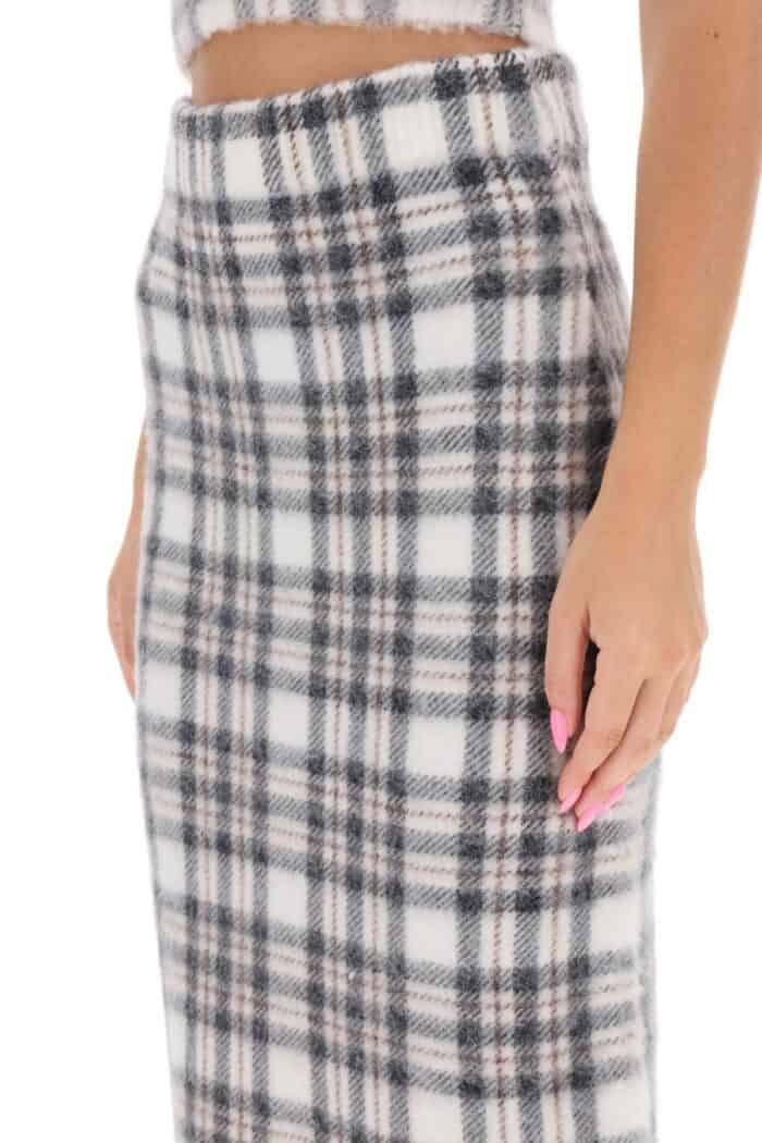 Sportmax Bard Midi Skirt In Tartan Alpaca