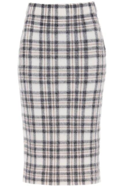 Sportmax Bard Midi Skirt In Tartan Alpaca