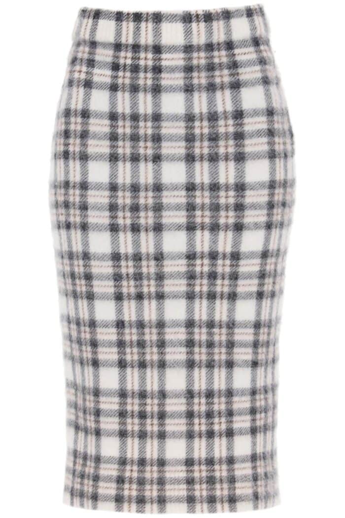 Sportmax Bard Midi Skirt In Tartan Alpaca