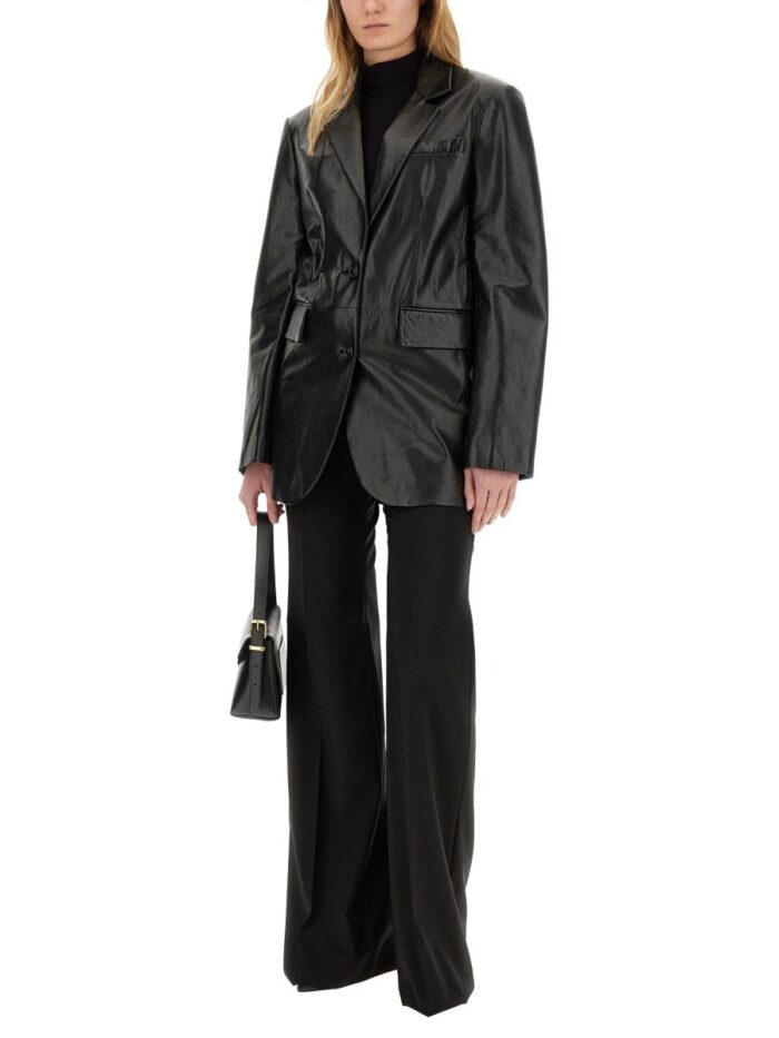 Sportmax LEATHER JACKET WITH BELT