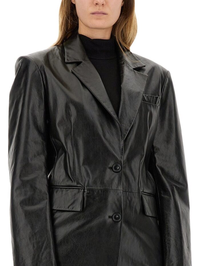 Sportmax LEATHER JACKET WITH BELT