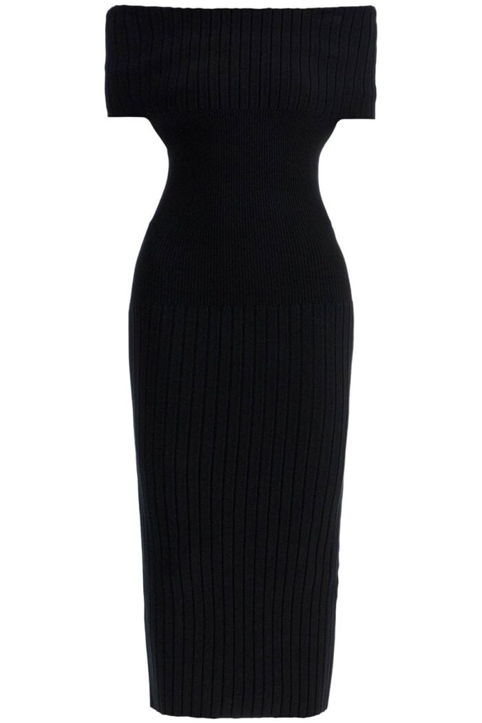 SPORTMAX Off-shoulder Midi Knit Dress