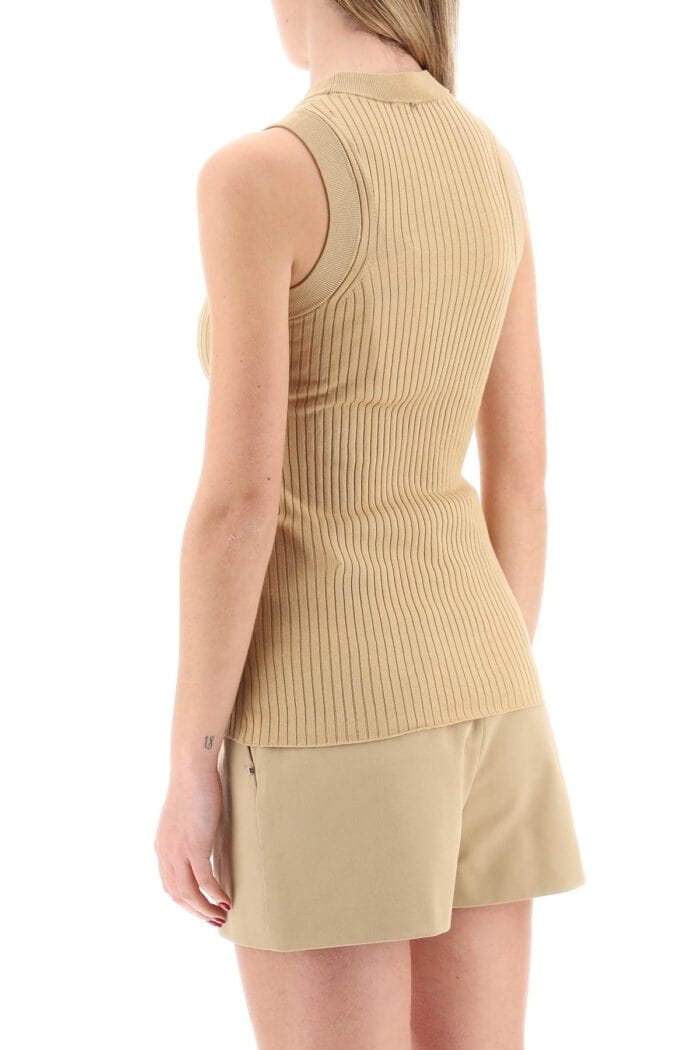 SPORTMAX Sleeveless Ribbed Knit Top