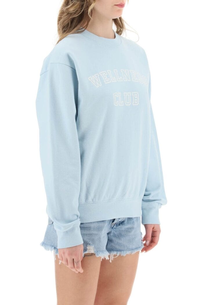 Sporty Rich Crew-neck Sweatshirt With Lettering Print