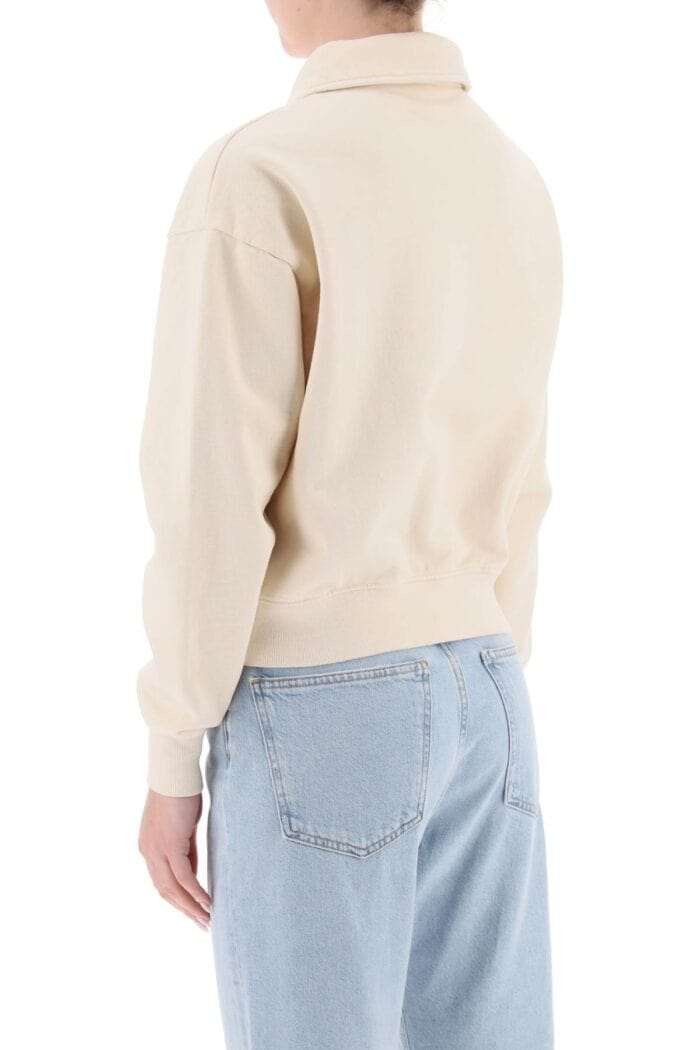 Sporty Rich Cropped Polo Sweatshirt