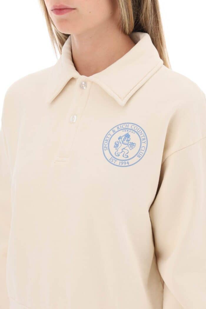 Sporty Rich Lion Crest Sweatshirt With Collar