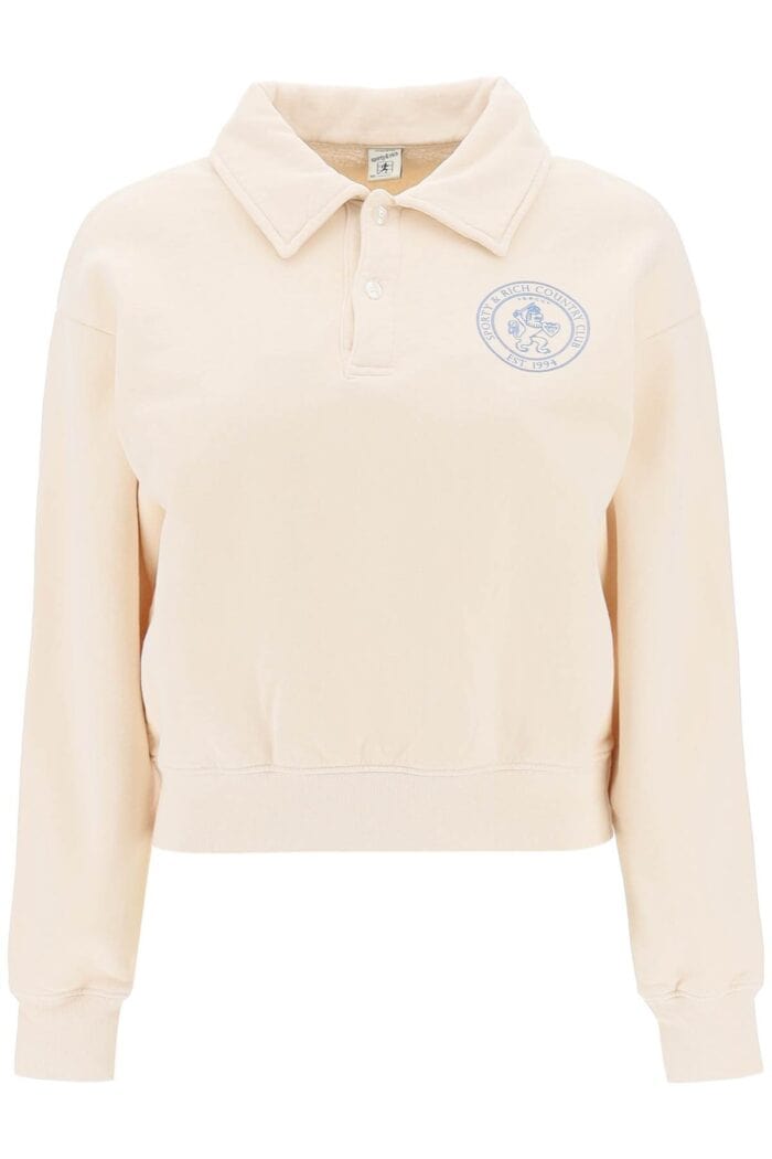 Sporty Rich Lion Crest Sweatshirt With Collar