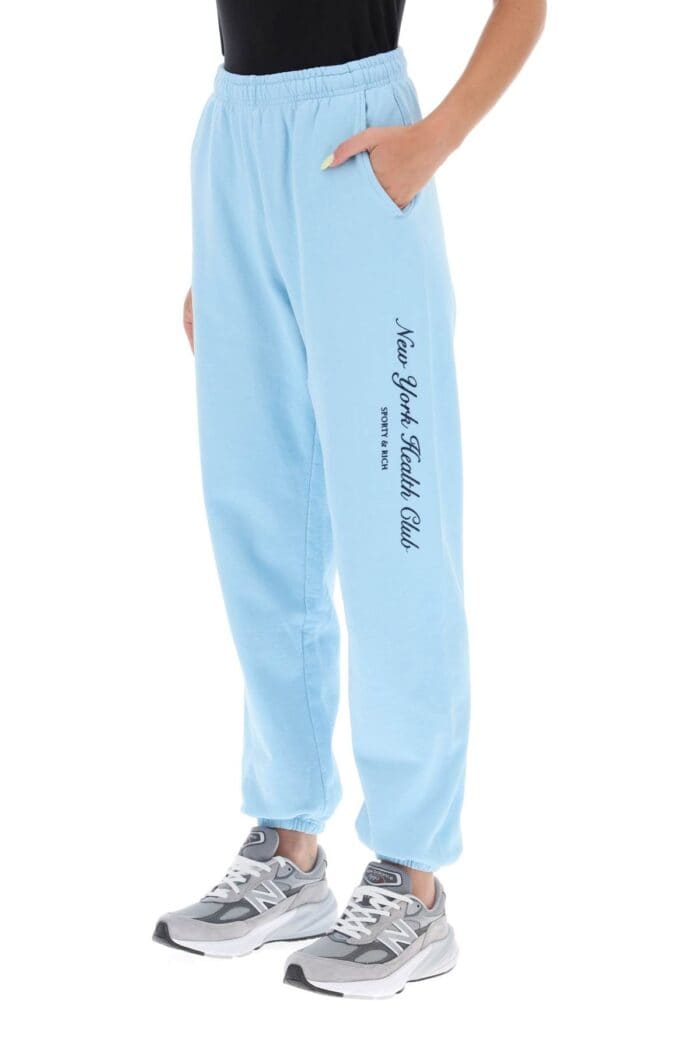 Sporty Rich 'ny Health Club' Flocked Sweatpants