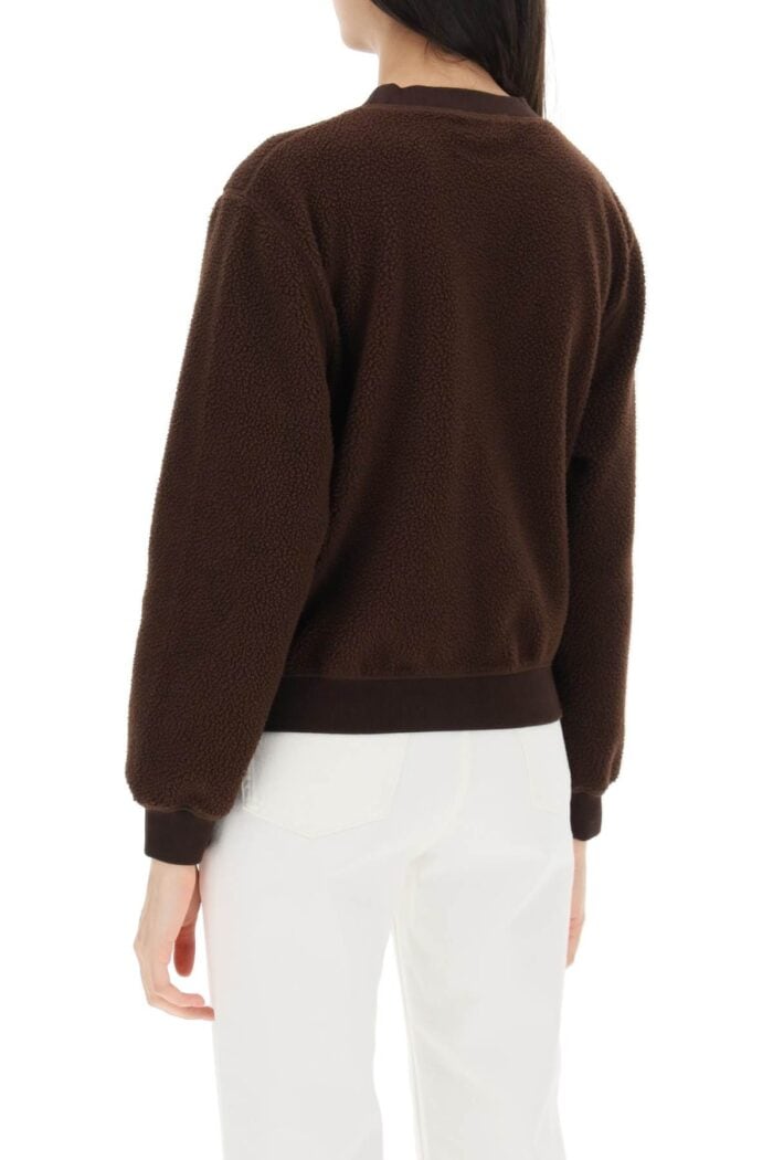 Sporty Rich Sherpa Fleece Crew-neck Sweatshirt