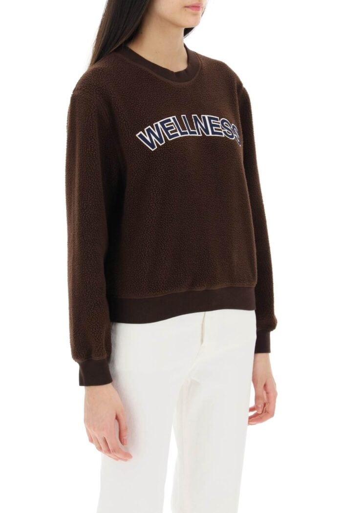 Sporty Rich Sherpa Fleece Crew-neck Sweatshirt