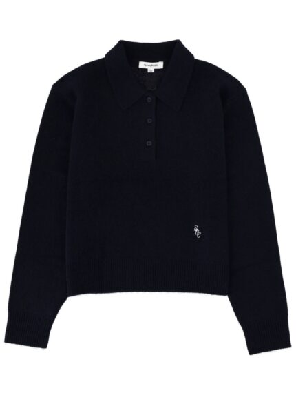 SPORTY&RICH CASHMERE POLO SHIRT