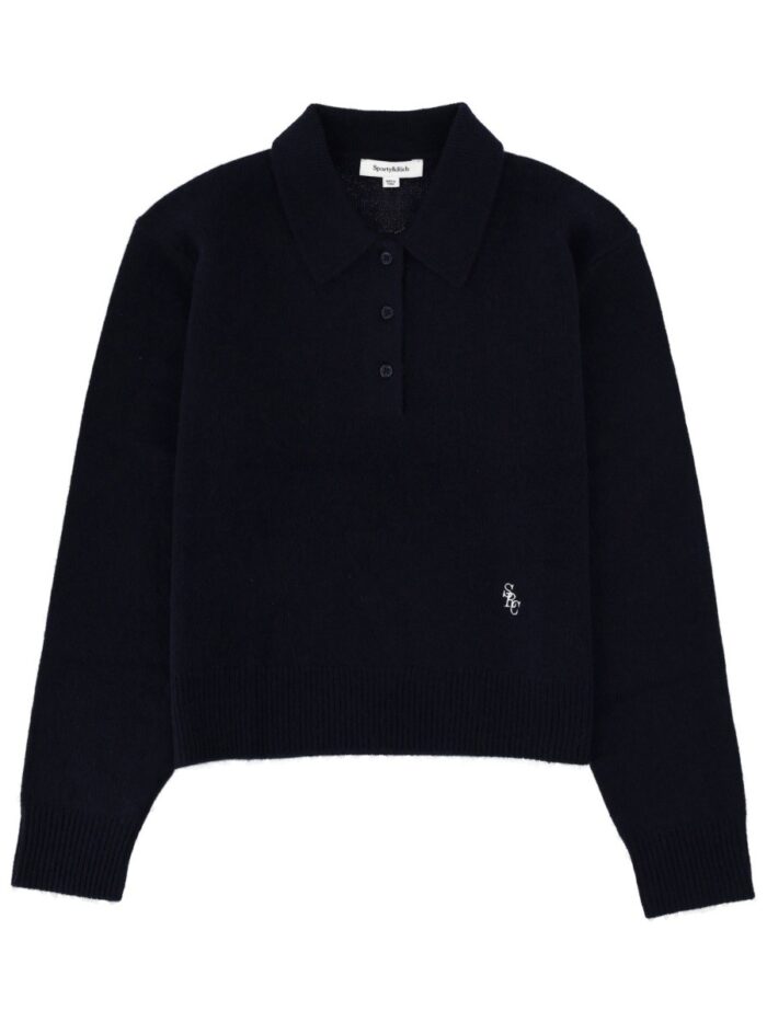 sporty&rich cashmere polo shirt SPORTY&RICH CASHMERE POLO SHIRT