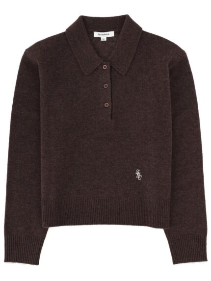 SPORTY&RICH CASHMERE POLO SHIRT