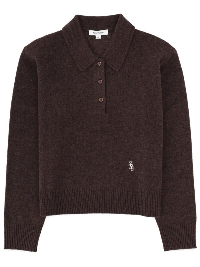 sporty&rich cashmere polo shirt SPORTY&RICH CASHMERE POLO SHIRT