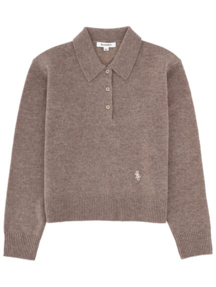 SPORTY&RICH CASHMERE POLO SHIRT