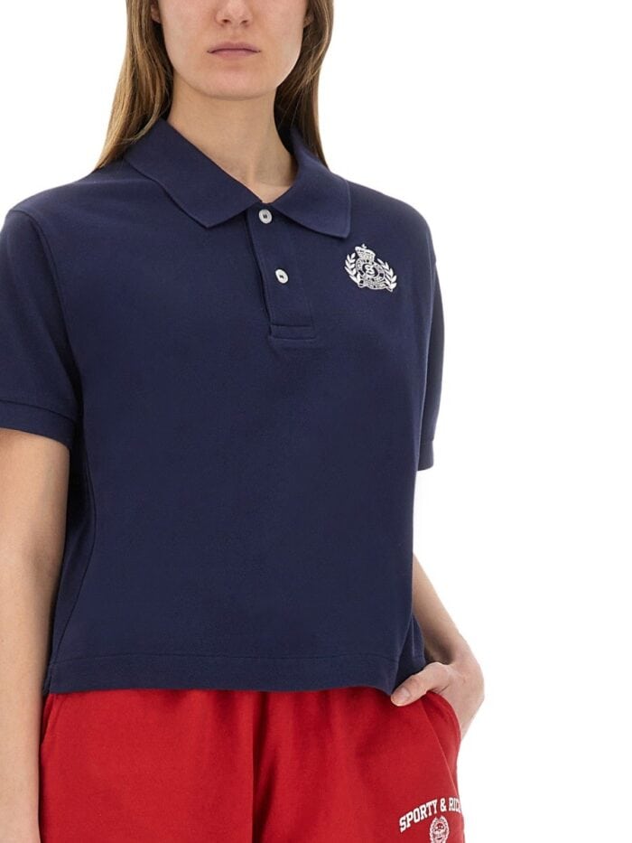 SPORTY&RICH COTTON PIQUE POLO