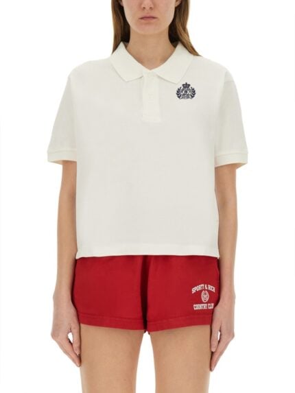 SPORTY&RICH COTTON PIQUE POLO