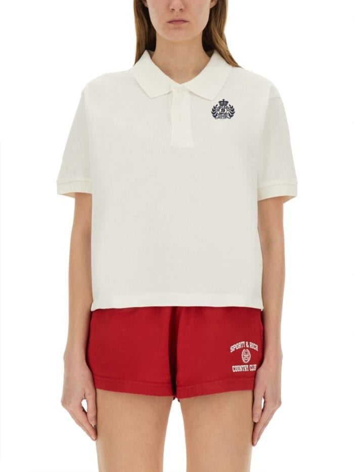 SPORTY&RICH COTTON PIQUE POLO