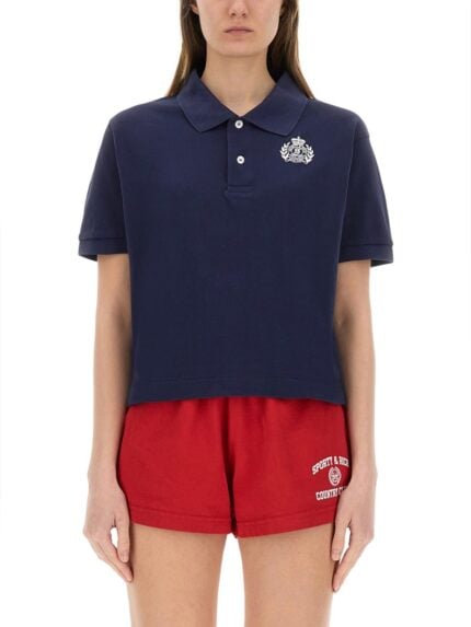 SPORTY&RICH COTTON PIQUE POLO