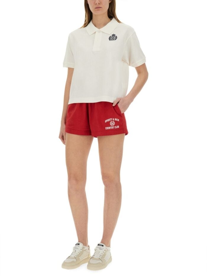 SPORTY&RICH COTTON PIQUE POLO