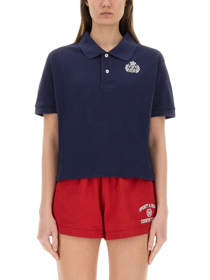SPORTY&RICH COTTON PIQUE POLO