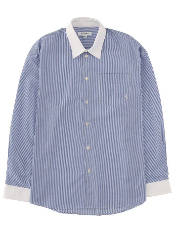 sporty&rich logo striped shirt SPORTY&RICH LOGO STRIPED SHIRT
