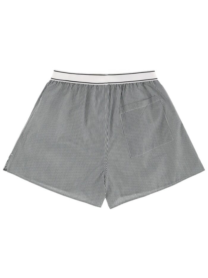 SPORTY&RICH STRIPED LOGO SHORTS