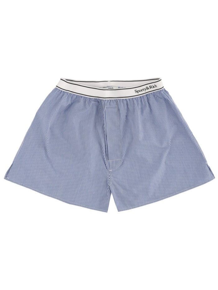 sporty&rich striped logo shorts SPORTY&RICH STRIPED LOGO SHORTS