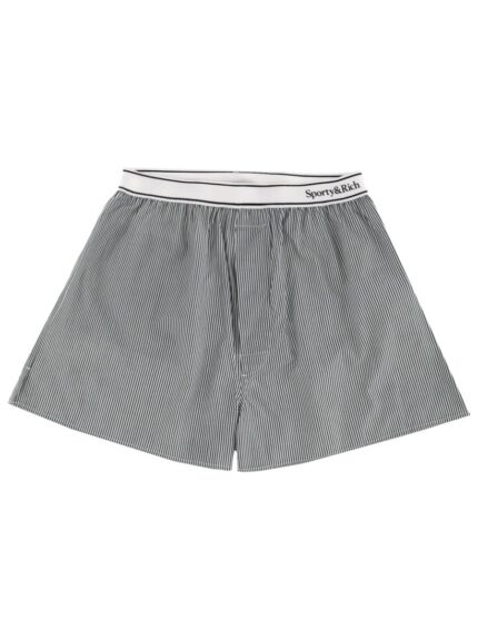SPORTY&RICH STRIPED LOGO SHORTS