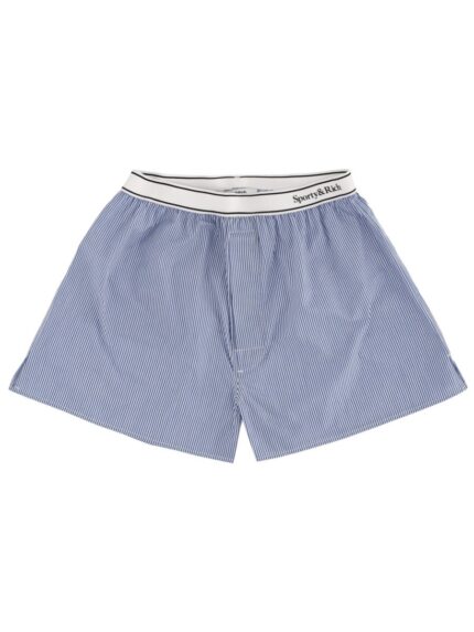 SPORTY&RICH STRIPED LOGO SHORTS