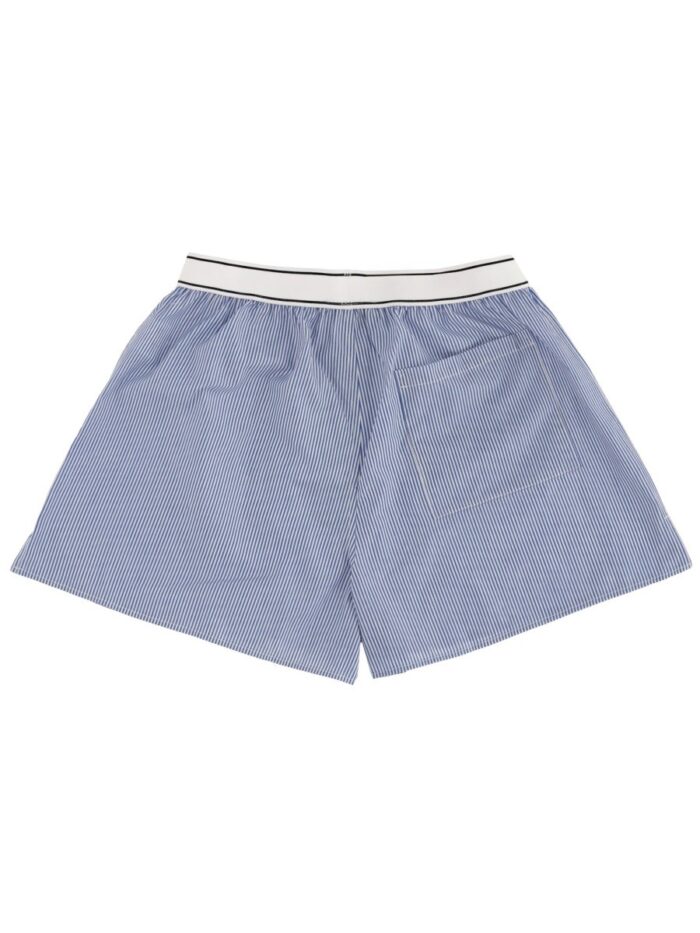 SPORTY&RICH STRIPED LOGO SHORTS