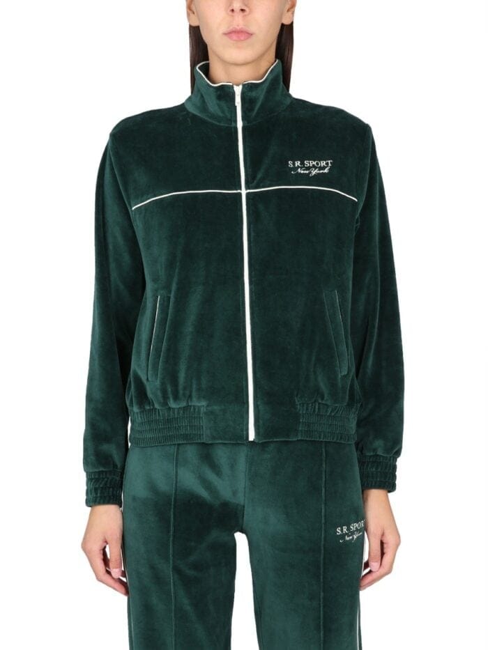 SPORTY&RICH ZIP SWEATSHIRT.