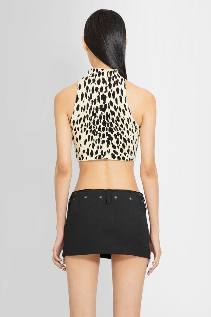 SSHEENA Hyena Knit Turtleneck Cropped Top