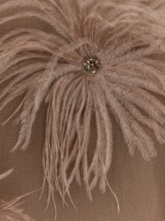 STAUD Albee Mini Dress With Feathers Detail