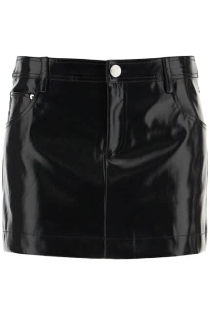 Staud Vegan Leather 'drawing' Miniskirt