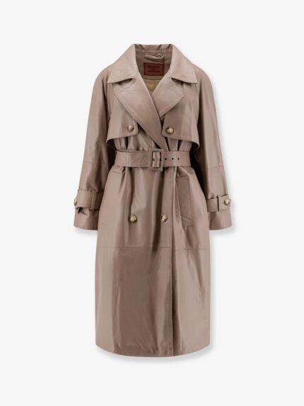 STELLA MAXWELL X MARELLA First Class Leather Trench With Padding