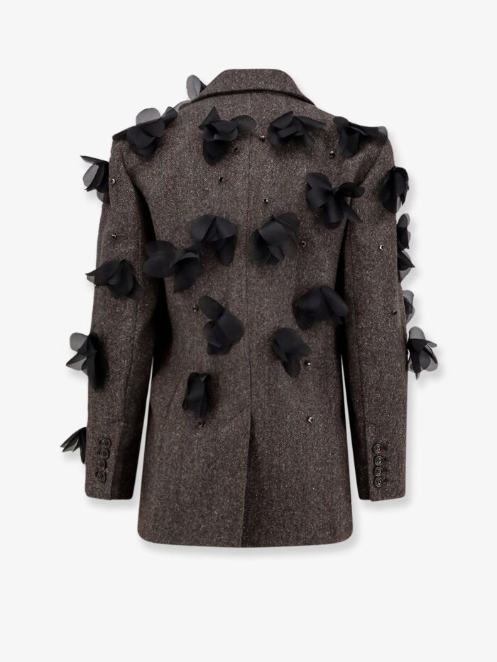STELLA MAXWELL X MARELLA Wool Blend Blazer With Rhinestones And Flower Patch