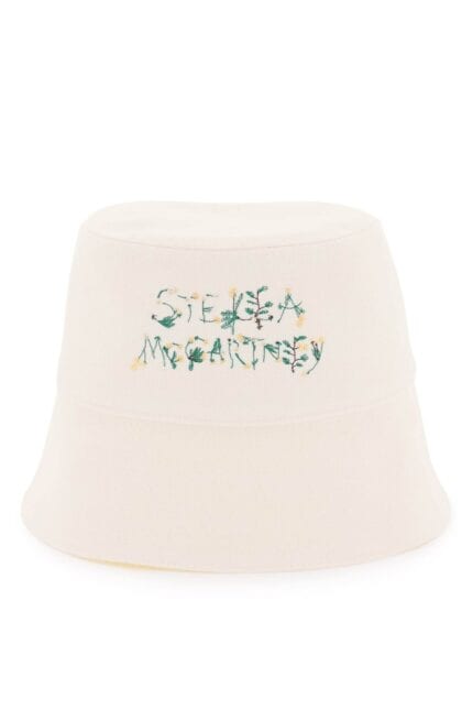 Stella Mccartney Bucket Hat With Floral Logo Embroidery