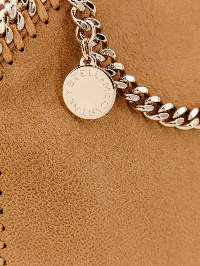 Stella Mccartney Falabella Mini Tote Shoulder Bag In Shaggy Deer Eco Shiny Fabric