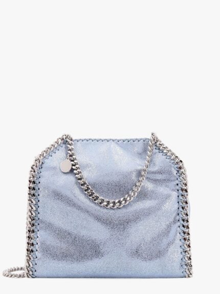 Stella Mccartney Falabella Mini Tote Shoulder Bag In Shaggy Deer Eco Shiny Fabric