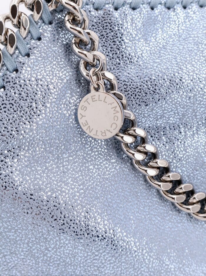 Stella Mccartney Falabella Mini Tote Shoulder Bag In Shaggy Deer Eco Shiny Fabric