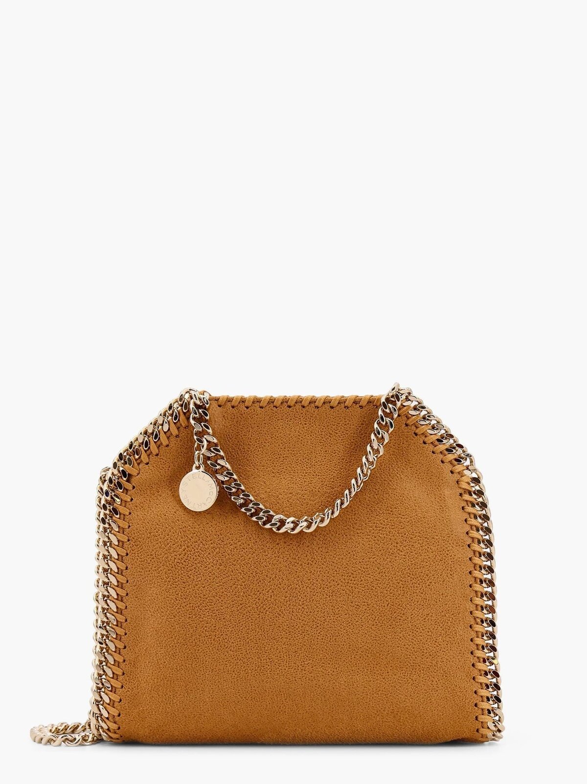 Stella Mccartney Falabella Mini Tote Shoulder Bag In Shaggy Deer Eco Shiny Fabric